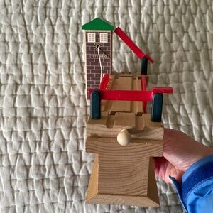 Brio LIFTING BRIDGE Vintage Brio Wooden Railway draw bridge red train